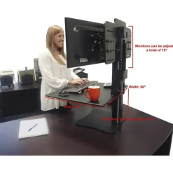 Victor High Rise Dual Monitor Standing Desk Workstation, 28
