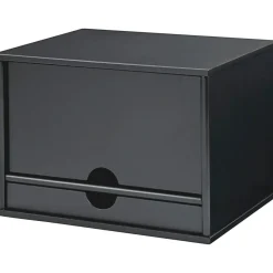 Victor Midnight Black Collection Desktop Organizer, 5 Compartments, MDF, 13.3 x 10.5 x 9.4, Black