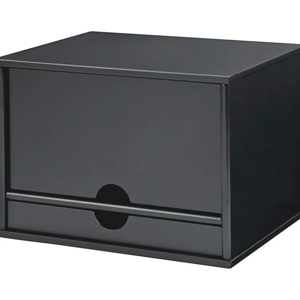 Victor Midnight Black Collection Desktop Organizer, 5 Compartments, MDF, 13.3 x 10.5 x 9.4, Black