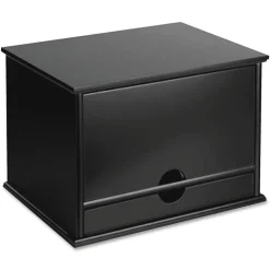 Victor Midnight Black Collection Desktop Organizer, 5 Compartments, MDF, 13.3 x 10.5 x 9.4, Black