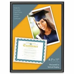 Victory Light U-Channel Document Frame, 8.5 x 11, Black