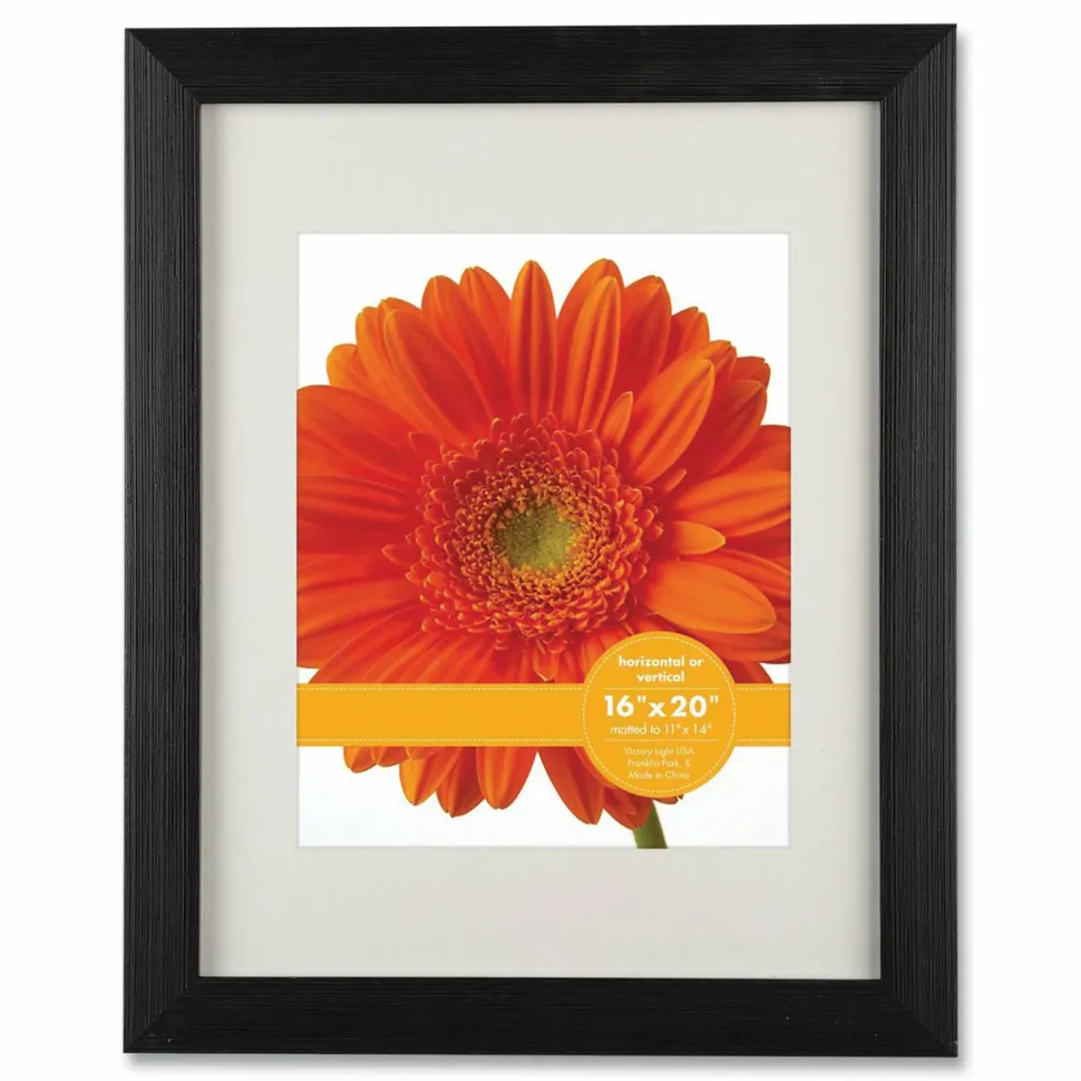 Victory Light Woodtone Poster Frame with Mat, 11 x 14 Insert, Cappuccino