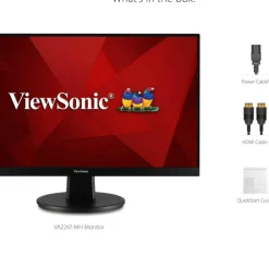ViewSonic VA2247-MH 22 Inch 1080p Monitor, 100Hz Refresh Rate with FreeSync for Smooth Workflows, Ultra-Thin Bezels, HDMI, and VGA Inputs
