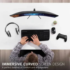 ViewSonic VX2718-PC-MHD 27 Inch 1080p Curved Gaming Monitor, 200Hz and 1ms for Smooth Gameplay, FreeSync Premium and Eye Care Technology, HDMI, and DisplayPort Inputs