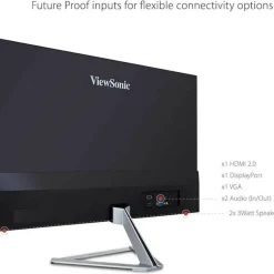 ViewSonic VX2276-SMHD 22 Inch 1080p Monitor, IPS Display with Ultra-Thin Bezels and Eye Care Technology for Home and Office Entertainment, DisplayPort for Daisy Chain, HDMI, and VGA Inputs