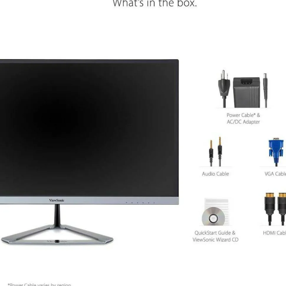 ViewSonic VX2276-SMHD 22 Inch 1080p Monitor, IPS Display with Ultra-Thin Bezels and Eye Care Technology for Home and Office Entertainment, DisplayPort for Daisy Chain, HDMI, and VGA Inputs