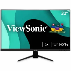 ViewSonic VX3267U-2K 32 Inch 1440p Monitor, IPS Display with 65W USB-C and HDR10 for Ultimate Home Entertainment, Eye Care Technology, Ultra-Thin Bezels, HDMI, and DisplayPort Inputs