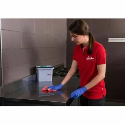 Vileda Professional Breazy Microfiber Cloths - 13.78" Length x 13.78" Width - Washable, Hygienic - Red - 25 / Pack