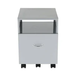 Vista 20"D Metal Mobile File Storage Cart, Silver