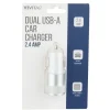 Vivitar Dual USB-A Car Charger, White, NIL6001-WHT-STK-24