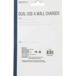 Vivitar Dual USB-A Wall Charger, White, NIL6002-WHT-STK-24