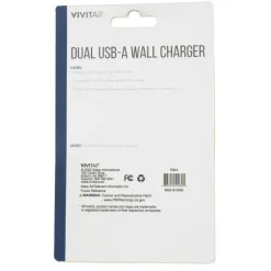 Vivitar Dual USB-A Wall Charger, White, NIL6002-WHT-STK-24
