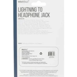 Vivitar Lightning To Headphone Jack Adapter, Black, NIL2002-BLK-STK-24
