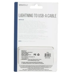 Vivitar Lightning To USB-A Cable, 3', Black, NIL1003