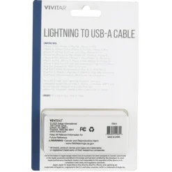 Vivitar Lightning To USB-A Cable, 3', Gray, NIL1003