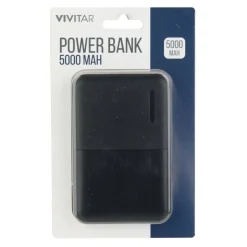 Vivitar 5000mah Power Bank, Black, NIL7002-BLK-STK-24