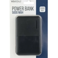 Vivitar 5000mah Power Bank, Black, NIL7002-BLK-STK-24