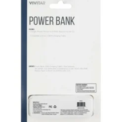 Vivitar 5000mah Power Bank, Black, NIL7002-BLK-STK-24