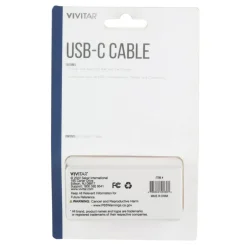 Vivitar USB-A To USB-C Cable, 6', White, NIL4006-WHT-STK-24