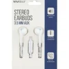 Vivitar Wired Stereo Earbuds, White, NIL8001