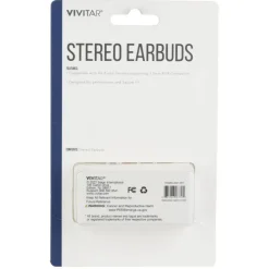 Vivitar Wired Stereo Earbuds, White, NIL8001