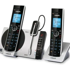 VTech Connect to Cell DS6771-3 DECT 6.0 Cordless Phone - Black, Silver