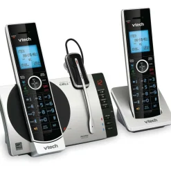 VTech Connect to Cell DS6771-3 DECT 6.0 Cordless Phone - Black, Silver