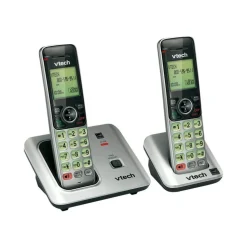 Vtech CS6619-2 Cordless Phone System, Base and 1 Additional Handset, Black/Silver