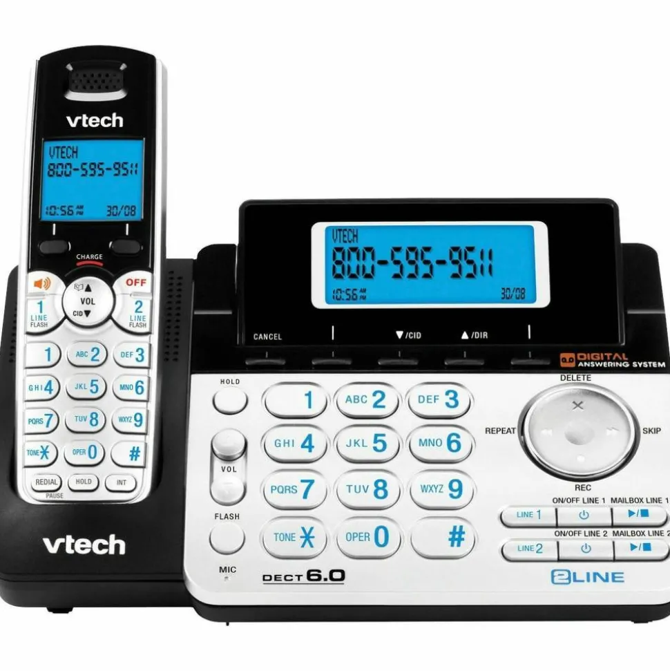 Vtech DS6151 2-Line DECT 6.0 Cordless Speakerphone with Digital Answering System and Caller ID