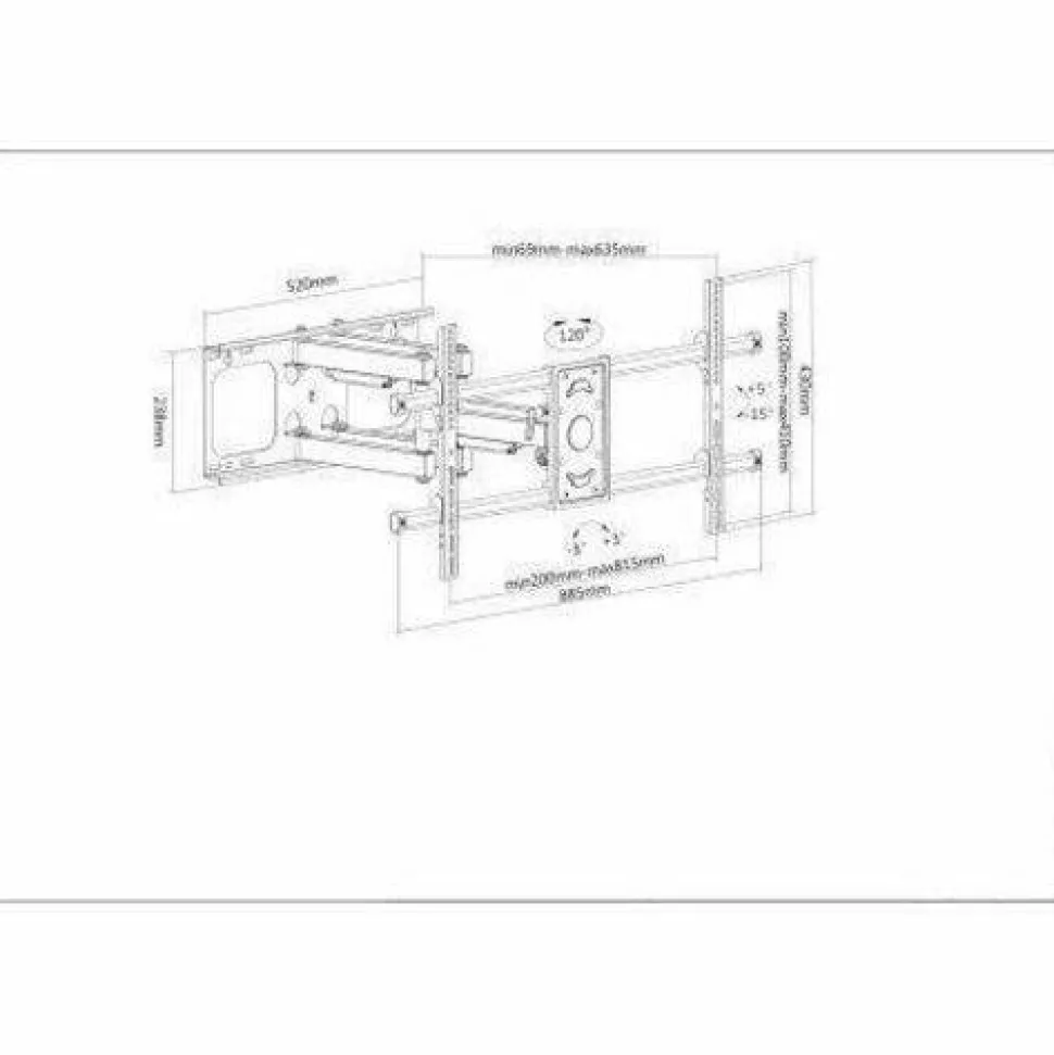 Wall Mount for TV & Monitors (Full Motion), For screens 37" to 75" , VESA compatability: all between 200x200mm and 800x400mm - check the dimensions of the four mounting holes on back of screen to ensure it fits, Max 75kg, Black, Bracket, Lifetime Warranty