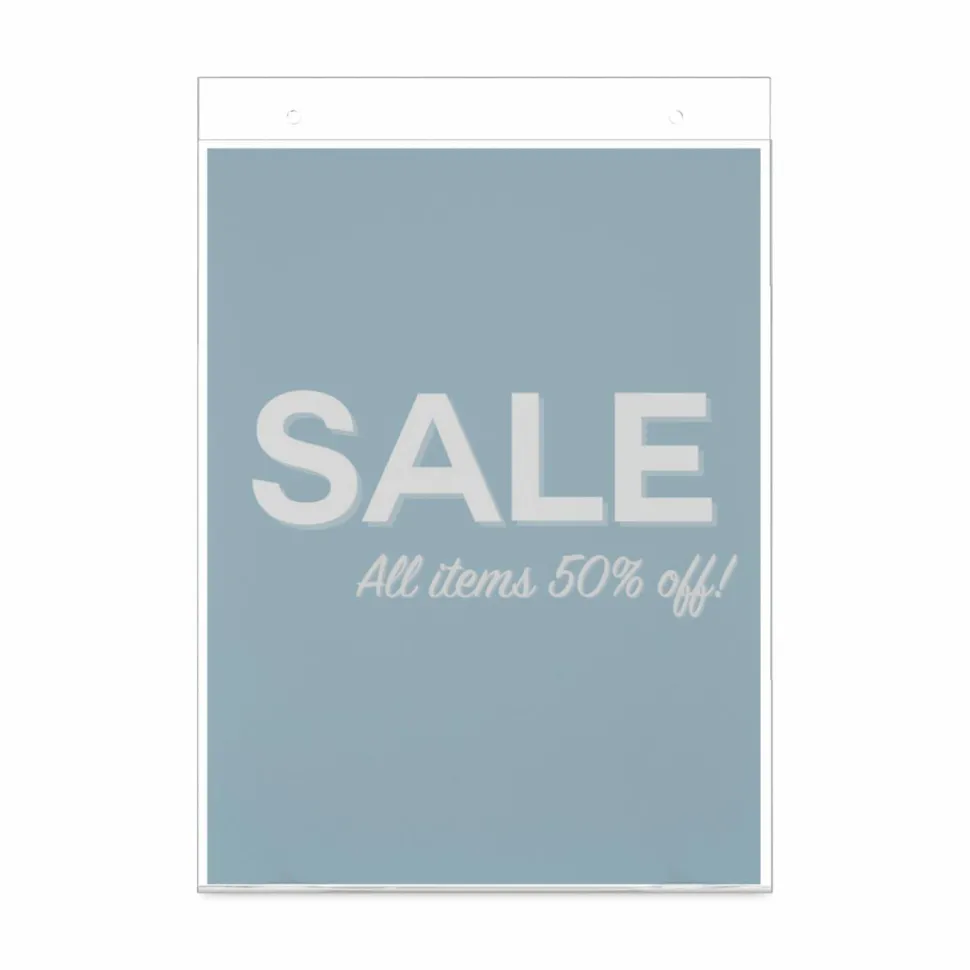 Wall Sign Holder, Vertical, 11"H x 8-1/2"W, Clear
