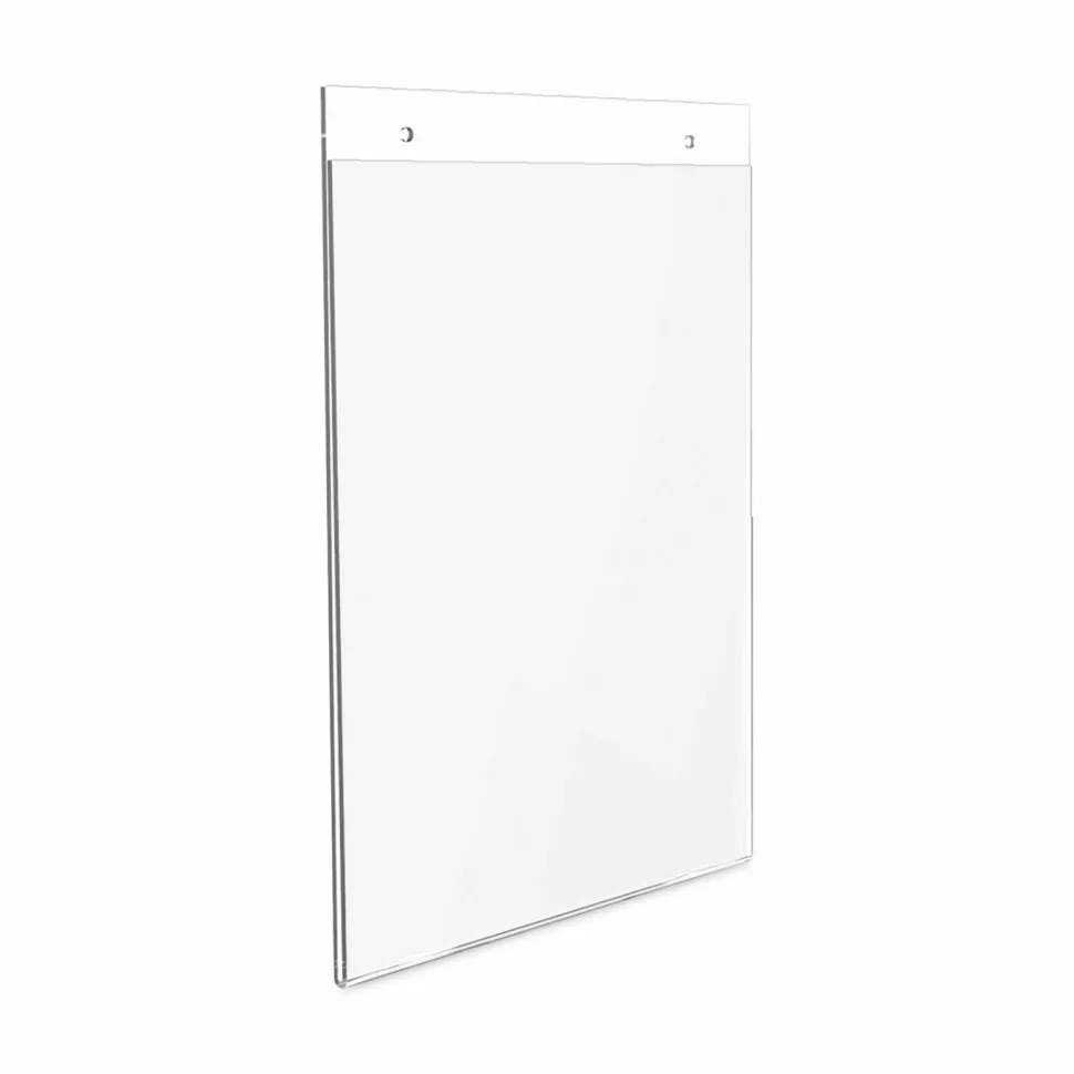Wall Sign Holder, Vertical, 11"H x 8-1/2"W, Clear