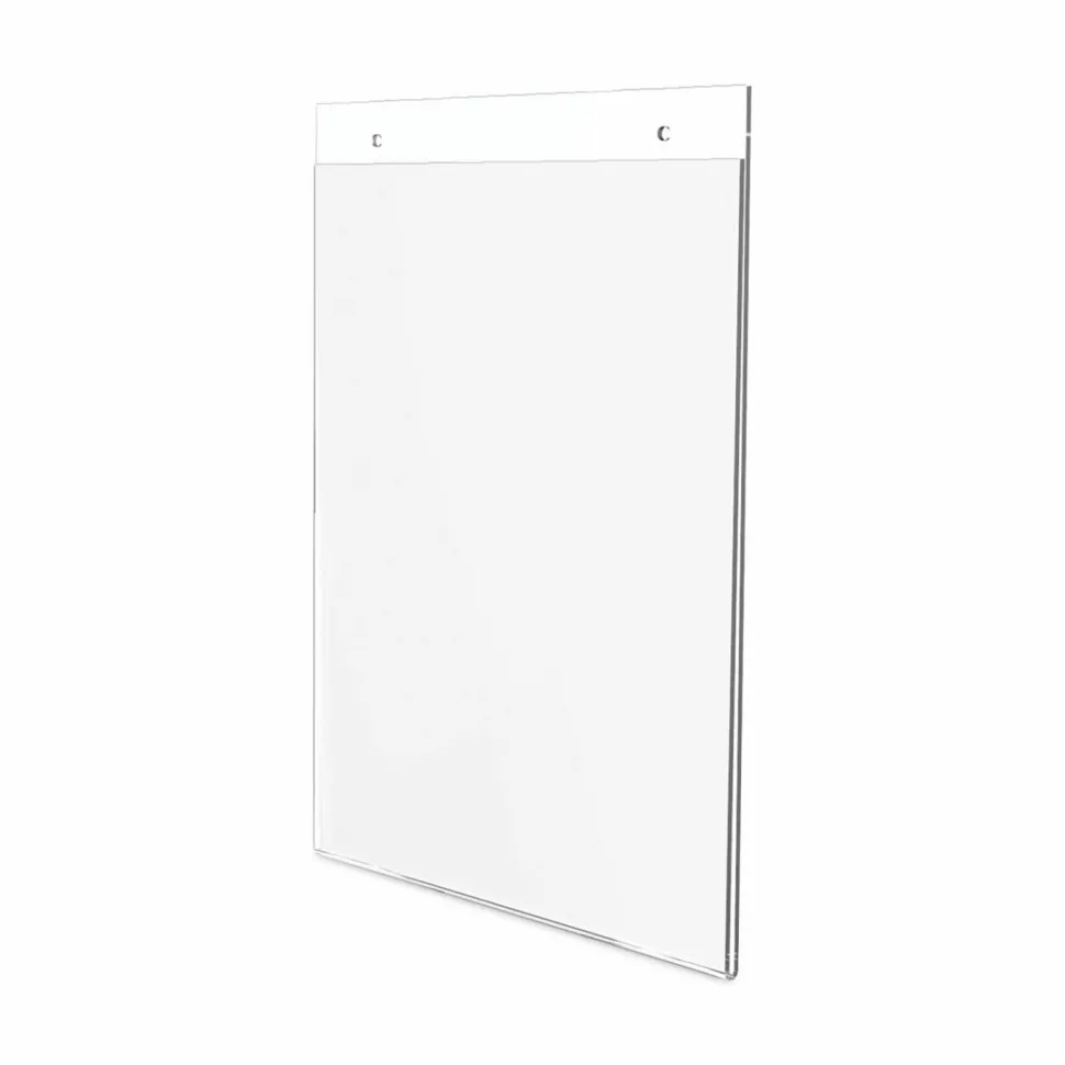 Wall Sign Holder, Vertical, 11"H x 8-1/2"W, Clear