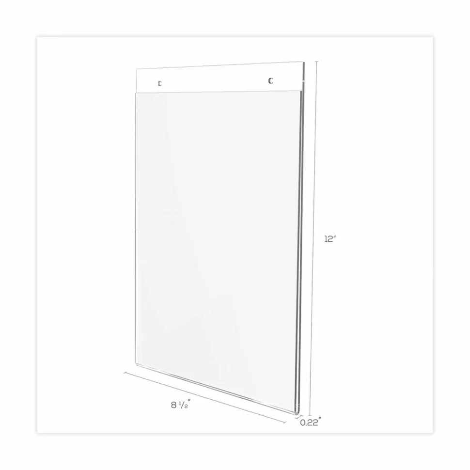 Wall Sign Holder, Vertical, 11"H x 8-1/2"W, Clear