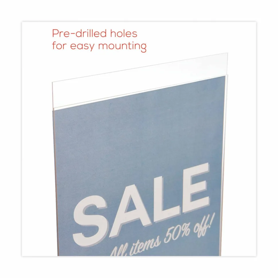Wall Sign Holder, Vertical, 11"H x 8-1/2"W, Clear