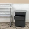 Warner Modern 3-Drawer Mobile Locking Filing Cabinet with Anti-Tilt Mechanism and Hanging Drawer for Legal & Letter Files, Black