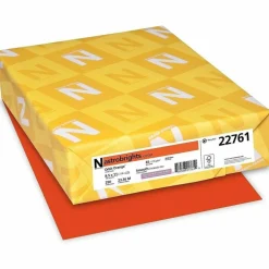 Wausau Astrobrights Multi-Use Card Stock, Orbit Orange, Letter (8.5" x 11"), 65 Lb, Pack Of 250