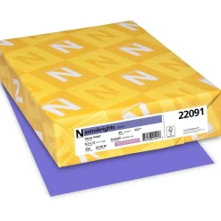 Wausau Astrobrights Multi-Use Card Stock, Venus Violet, Letter (8.5" x 11"), 65 Lb, Pack Of 250