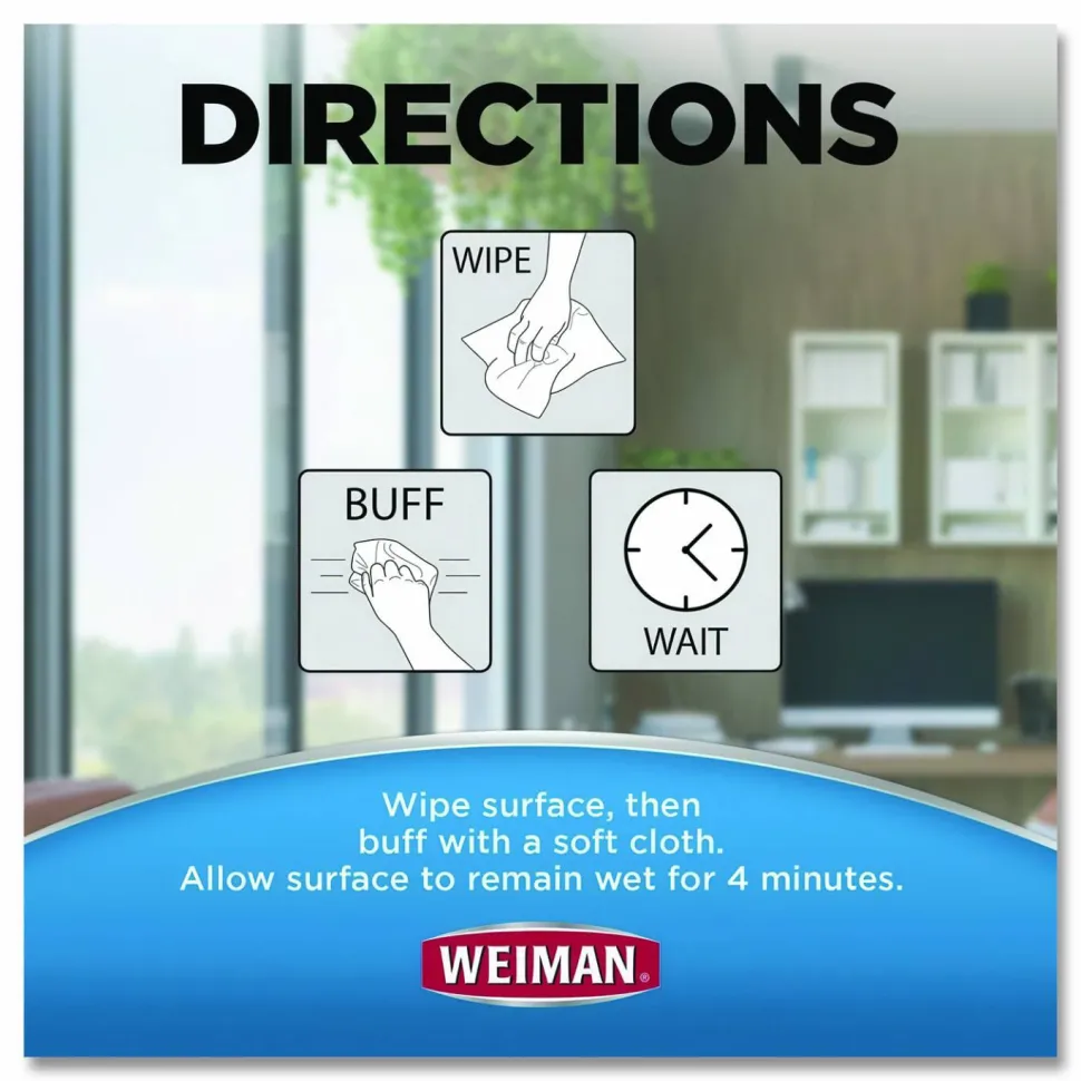 WEIMAN E-tronic Wipes, 1-Ply, 7 x 8, White, 30/Canister, 4 Canisters/Carton