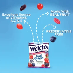 Welch's Fruit Snacks, Berries 'N Cherries, 0.8 Oz, Box Of 40 Packages