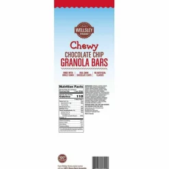 Wellsley Farms Chewy Chocolate Chip Granola Bars, 0.88 oz Bar, 60 Bars/Box