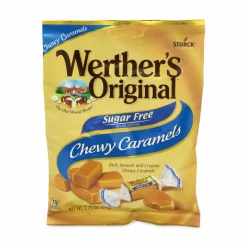 Werther's Original Sugar Free Chewy Caramel Candy, 2.75 oz Bag, 3/Pack