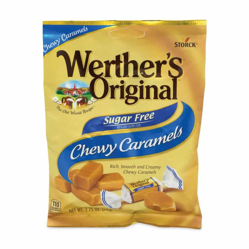 Werther's Original Sugar Free Chewy Caramel Candy, 2.75 oz Bag, 3/Pack