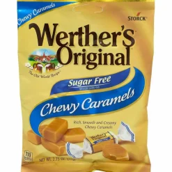 Werther's Original Sugar Free Chewy Caramel Candy, 2.75 oz Bag, 3/Pack