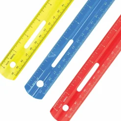 Westcott 12" Plastic Ruler - 12" Length - 1/16 Graduations - Imperial, Metric Measuring System - Plastic - 1 Each - Assorted