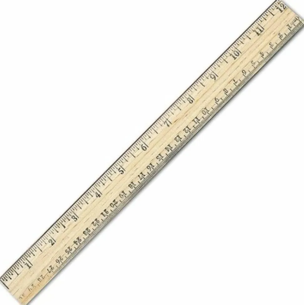 Westcott Metric Ruler With Metal Edge, 12"