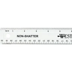 Westcott Non-Shatter Plastic Ruler, 12", Clear