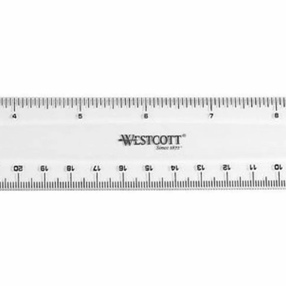Westcott Non-Shatter Plastic Ruler, 12", Clear