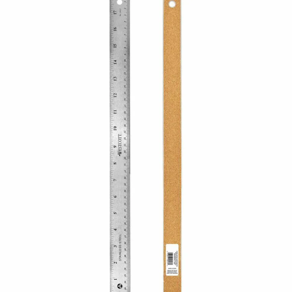 Westcott Stainless Steel Ruler, 18"/45cm