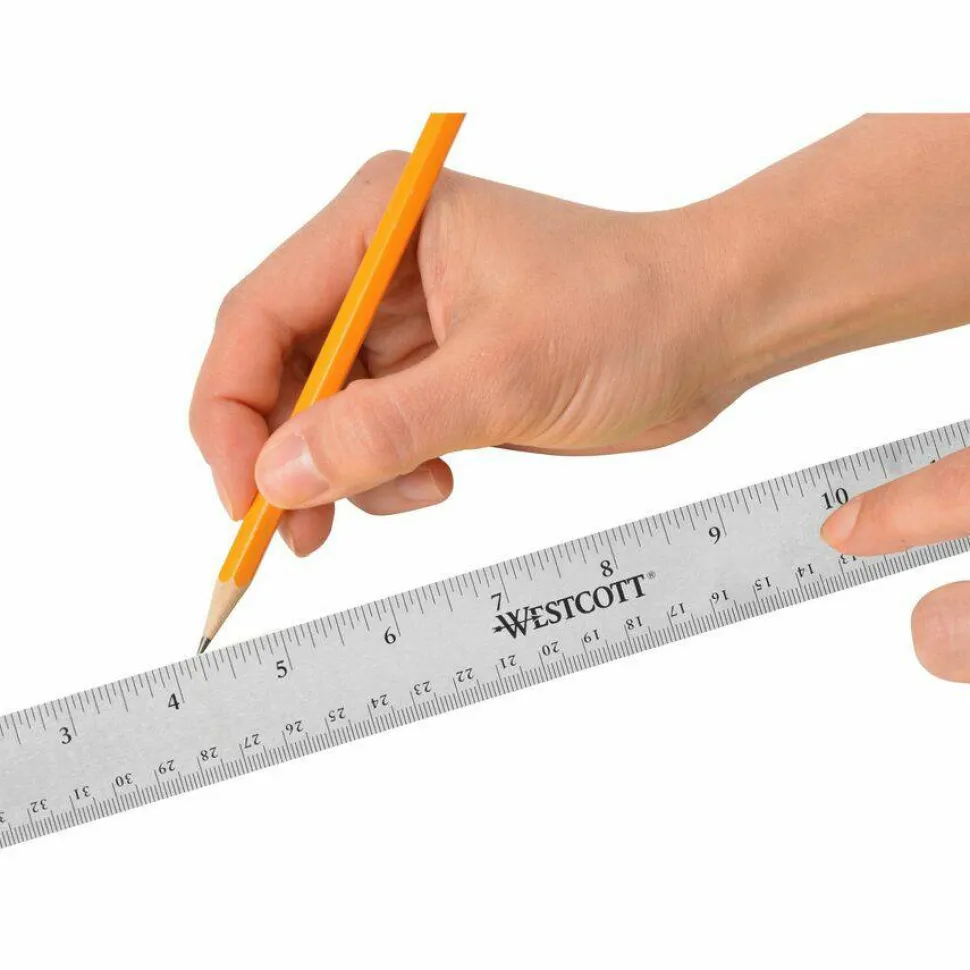 Westcott Stainless Steel Ruler, 15"/38cm